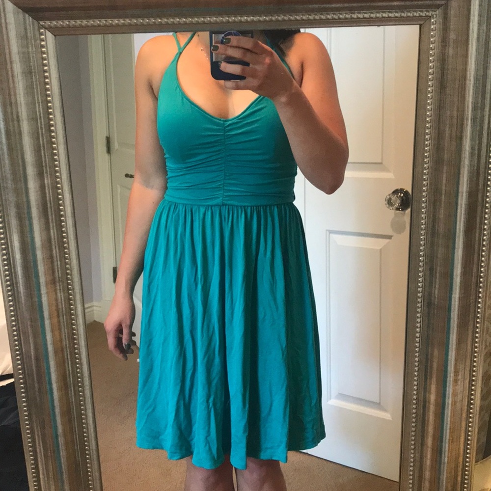 Teal Victoria’s Secret dress w/ 34D push-up bra